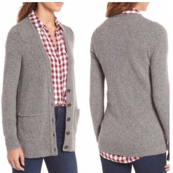Madewell Womens Coffee Shop Cardigan Sweater Merino Wool Gray Size M - Picture 2 of 9